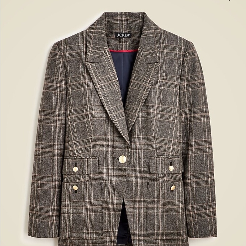 J.Crew Vivienne Blazer Plaid Italian Wool